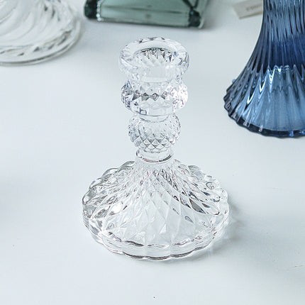 European Style Retro Wedding Long Pole Glass Candle Holder