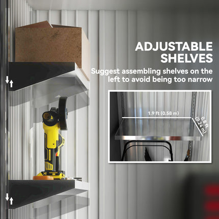 Peekaboo Studio Metal Garden Shed with Adjustable Shelf & Lock, 5'x3'x