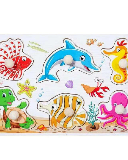 Interactive Montessori Wooden Puzzle Set - Fun Learning Toy for Early Childhood Development