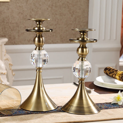 European Style Glass Horn Candle Holder — Two-Piece Dining Table Centerpiece