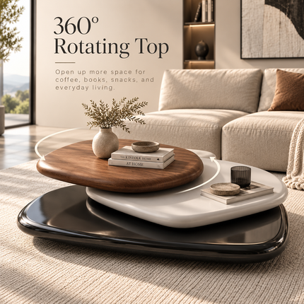 Rotating Coffee Table - Italian Minimalist Floating Design