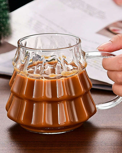 Christmas Glass Coffee Ice Transparent Mug With Handle