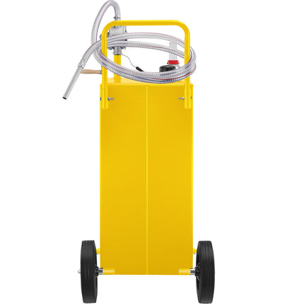 VEVOR 30 Gallon Fuel Caddy with Manual Transfer Pump & 4 Wheels, Yello