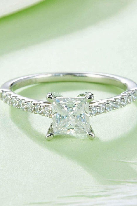 Elegant Lab Grown Diamond Ring with Moissanite Accents in Sterling Silver