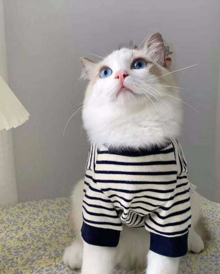 Cozy Cat & Pup Striped Winter Vest