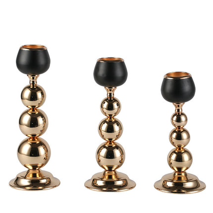 Candle Holder Iron Art Electroplating Spray Paint Black And Gold Ornaments