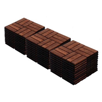 Room & Decor Acacia Wood Interlocking Deck Tiles - 30 Pcs, 12"x12