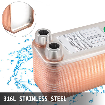 Heat Exchanger 3/4” MNPT Ports Brazed Plate Heat Exchanger