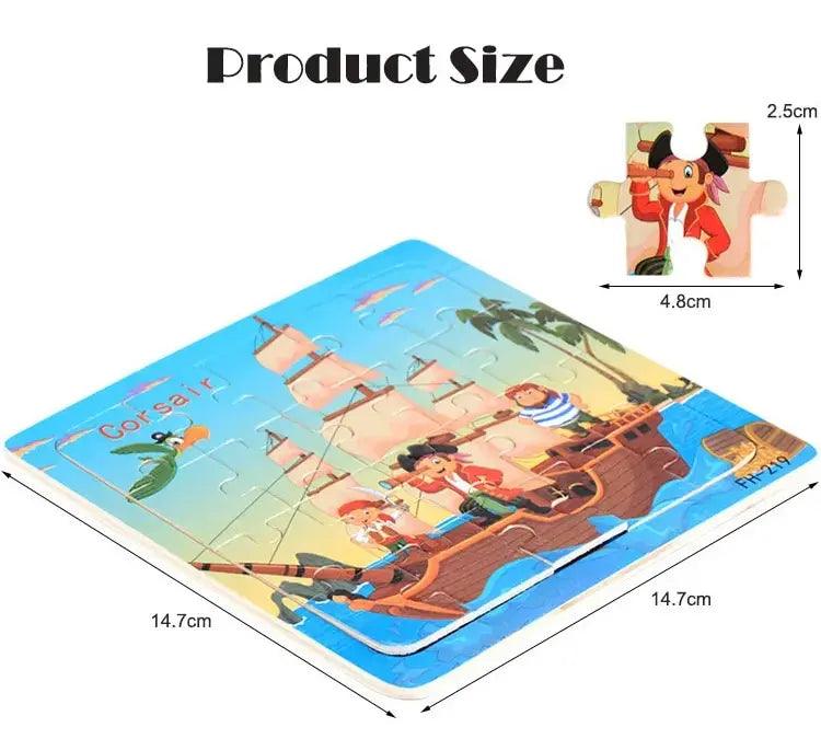Montessori Interactive 3D Wooden Puzzle - Engaging Learning Toy for Young Adventurers