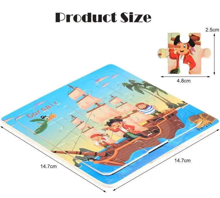 Montessori 3D Wooden Puzzle - Educational Toy for Children