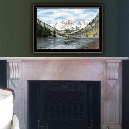 Billy Jacobs Maroon Bells Black Framed Wall Art - Multicolor Print