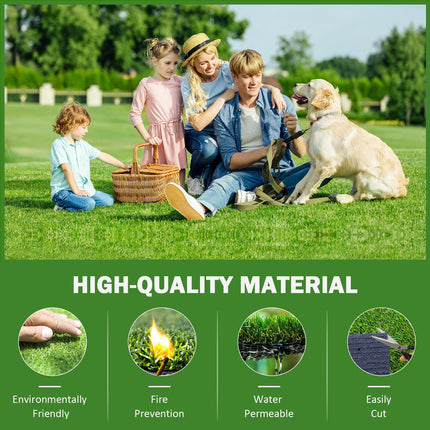 Room & Decor 2-Pack 3.3ft x 10ft Realistic Synthetic Grass Rug with Dr