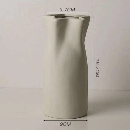 Sleek White Twisted Tube Ceramic Vase for Contemporary Decor