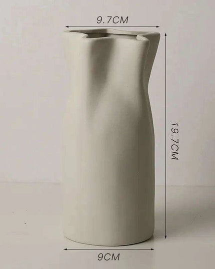 Sleek White Twisted Tube Ceramic Vase for Contemporary Decor