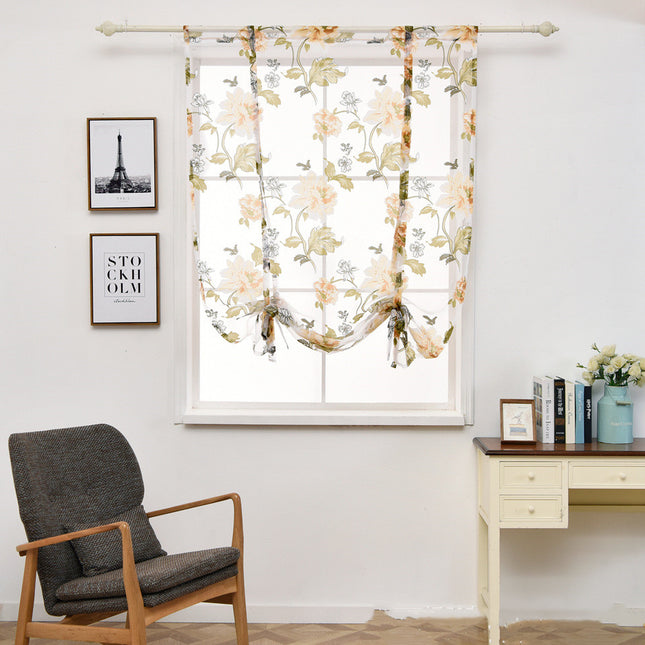 Peekaboo Studio Peony Short Curtain - Elegant Design, Light Filtering