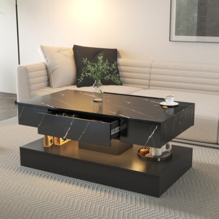 Peekaboo Studio 6.93" High LED Modern Coffee Table with Color Changing
