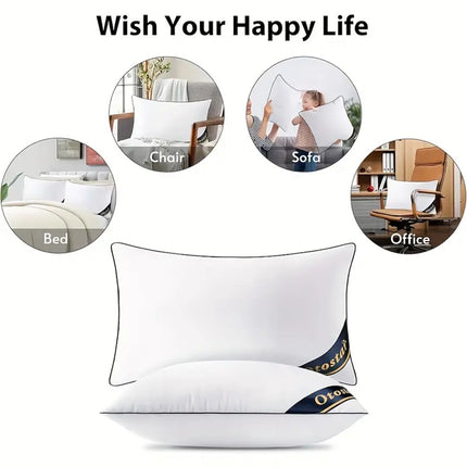 Peekaboo Studio 2-Pack Blue Bed Pillows - Hypoallergenic & Soft Suppor