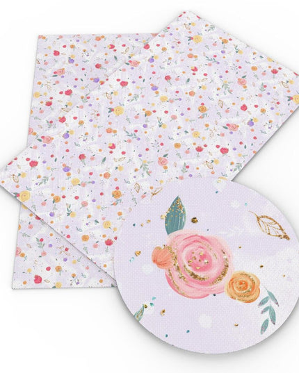 Charming Easter Bunny Vegan Leather Crafting Fabric for Creative Projects