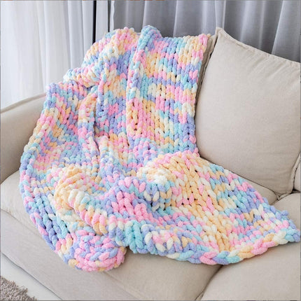 Peekaboo Studio Handmade Chenille Knitted Sofa Cover Blanket, Soft & C