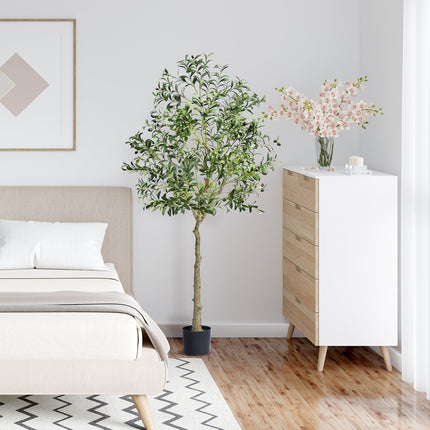 Peekaboo Studio 6FT Faux Olive Tree - Lifelike, Low-Maintenance Decor