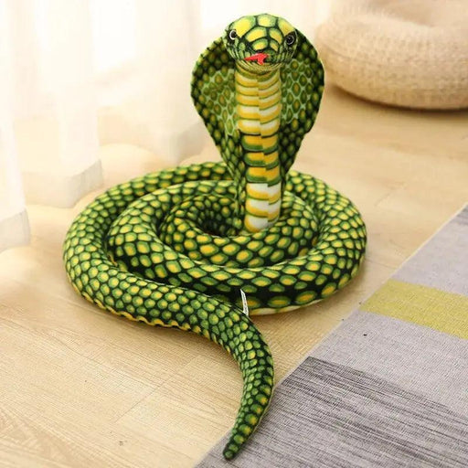 Realistic Cobra Plush Toy - Lifelike Python Pit Viper Stuffed Animal for Educational Play and Room Decor