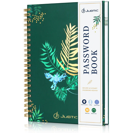 Spiral Flowers Password Organizer Book with Alphabetical Tabs, 140 Pag