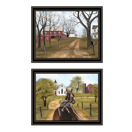 Billy Jacobs 2-Piece Black Framed Wall Art Set for Home Decor