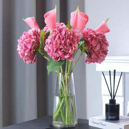 Peekaboo Studio Hydrangea Artificial Flower Bouquet - Realistic & Mois