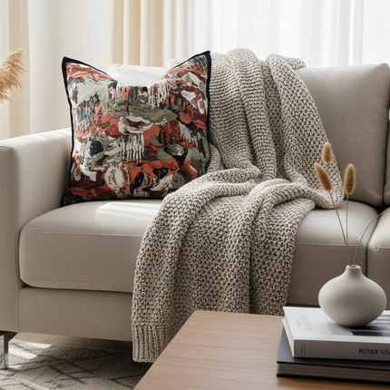 Retro Green Pillowcase That Combines Mid-century Modern Luxury With A