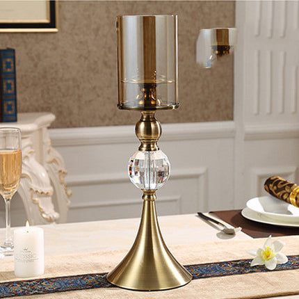 European Style Glass Horn Candle Holder — Two-Piece Dining Table Centerpiece