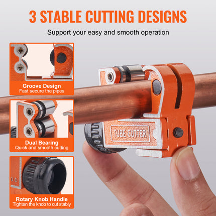 VEVOR Mini Tubing Cutter - Heavy-Duty, High-Speed SKD Blade for Pipes