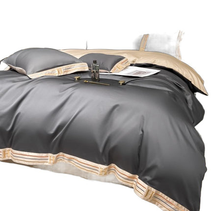 Long Velvet Cotton Four-piece Quilt Cover Bedding