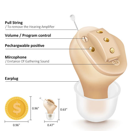Peekaboo Studio Wireless Digital Hearing Aid for Elderly - Sound Ampli
