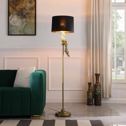 Room & Decor 64.5" Golden Peacock Floor Lamp - Elegant Design & Durabl