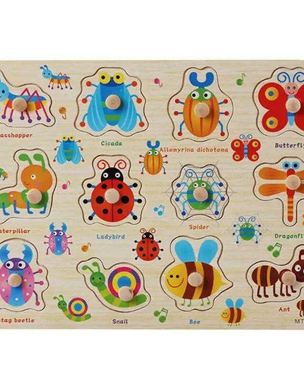 Interactive Montessori Wooden Puzzle Set - Fun Learning Toy for Early Childhood Development