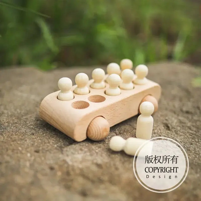 Educational Wooden Train Set for Babies - Montessori-Inspired Learning Toy with Trolley and Number Blocks