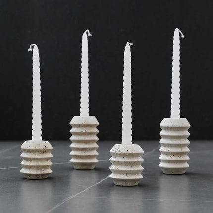 Nordic Cave Stone Candle Holder — Hand Polished Natural Yellow