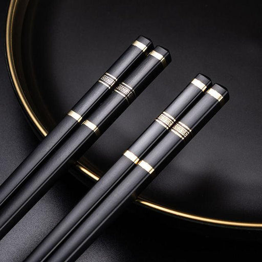 Reusable Metal Alloy Asian Style Chopsticks Set - 2 Pieces