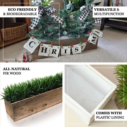 AliKopy Natural Wood Planter Box 24"x6" with Removable Liner