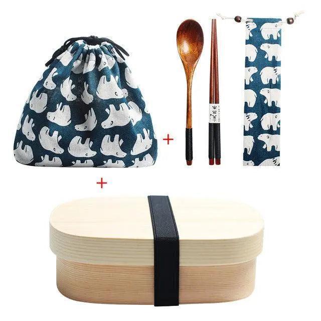 Eco-Friendly Wooden Bento Box Set with Leakproof Features - Perfect for Healthy Family Meals