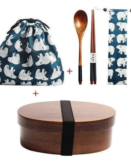 Eco-Friendly Wooden Bento Box Set with Leakproof Features - Perfect for Healthy Family Meals