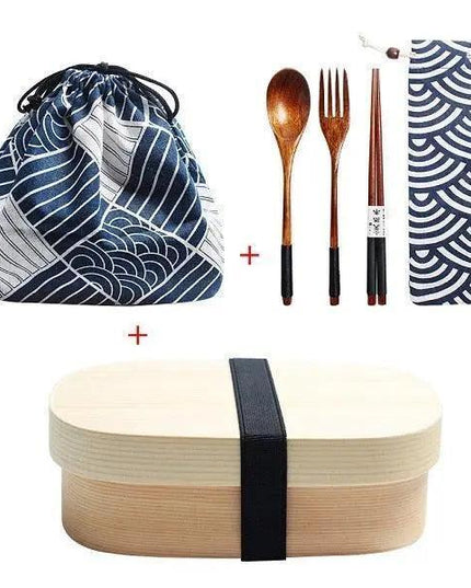 Eco-Friendly Wooden Bento Box Set with Leakproof Features - Perfect for Healthy Family Meals