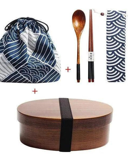 Eco-Friendly Wooden Bento Box Set with Leakproof Features - Perfect for Healthy Family Meals