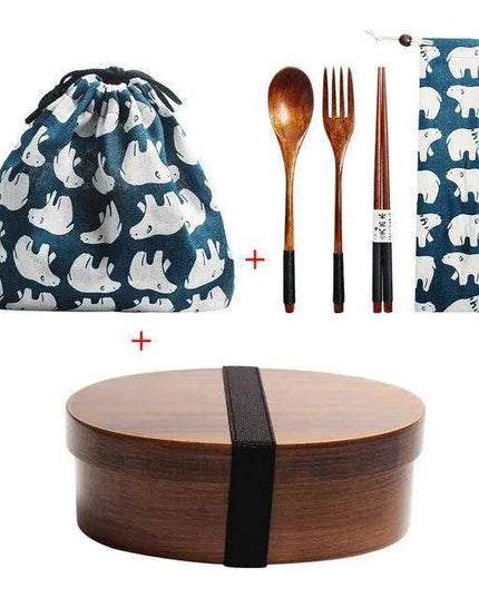 Eco-Friendly Wooden Bento Box Set with Leakproof Features - Perfect for Healthy Family Meals
