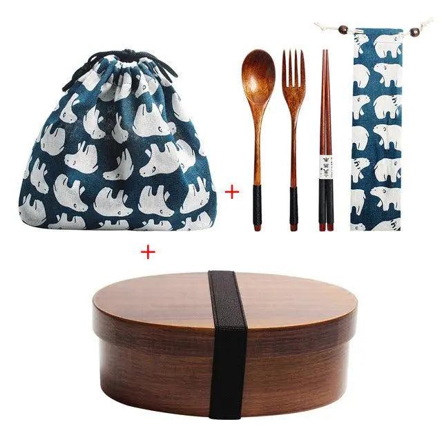 Sustainable Kids' Eco-Friendly Wooden Bento Lunch Box Kit