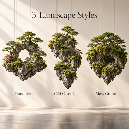 Floating Island Landscape - Hanging Moss Rockery Display
