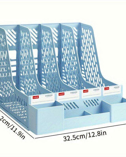 4-Compartment Desk Organizer with Built-in Pen Holder
