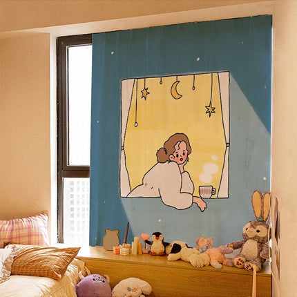 Peekaboo Studio Korean Style Velcro Curtain - Simple Paste Shading Clo