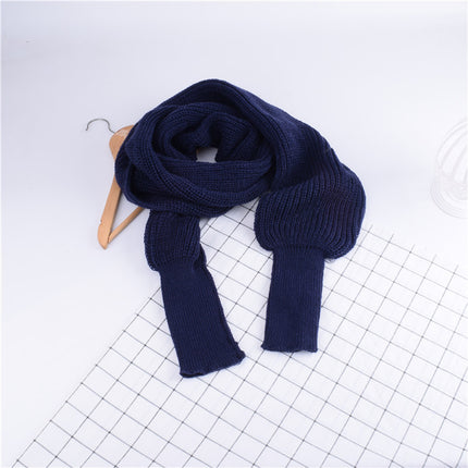 Peekaboo Studio Women's Knitted Wool Shawl Scarf with Sleeves, Warm &