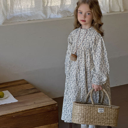 Spring And Autumn New Long Sleeve Princess French Floral Skirt
